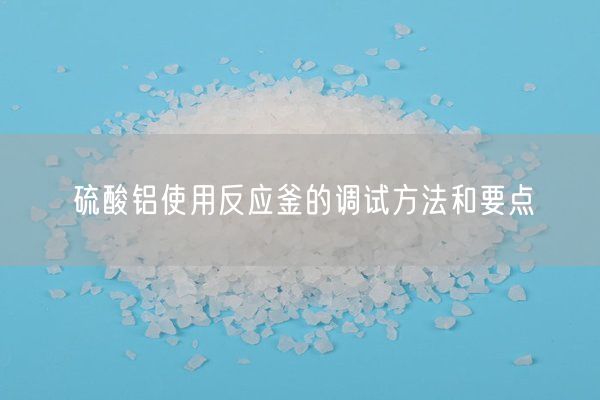 硫酸铝使用反应釜的调试方法和要点